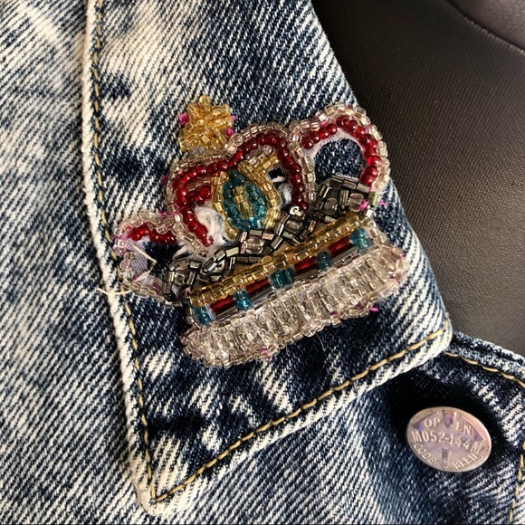 Code Bleu Women’s Denim Jacket Size M Vintage 1980’s with Fringe Made in Japan - Picture 7 of 16